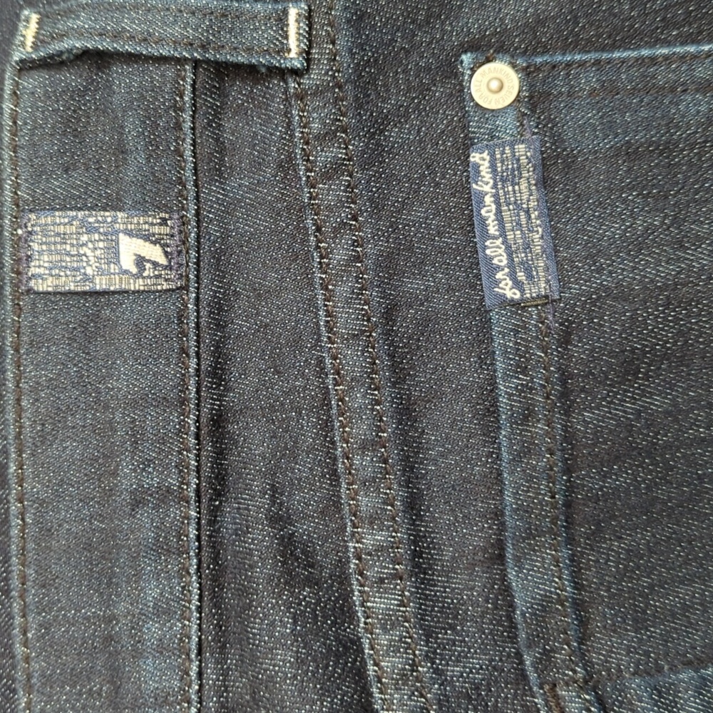 7 For All Mankind Roxanne Dark Blue Mid Rise Skinny Jeans - Picture 8 of 10
